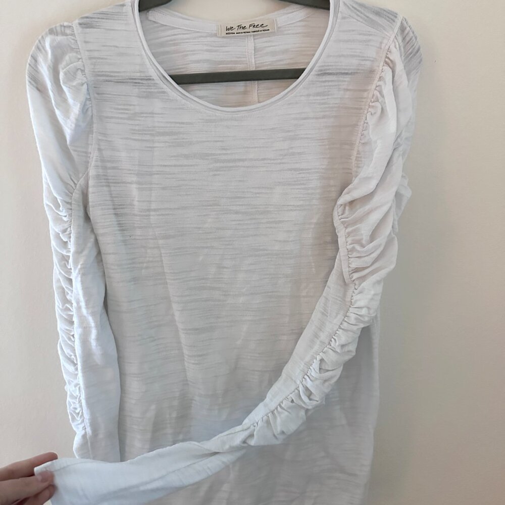 Free People ruched sleeve tee